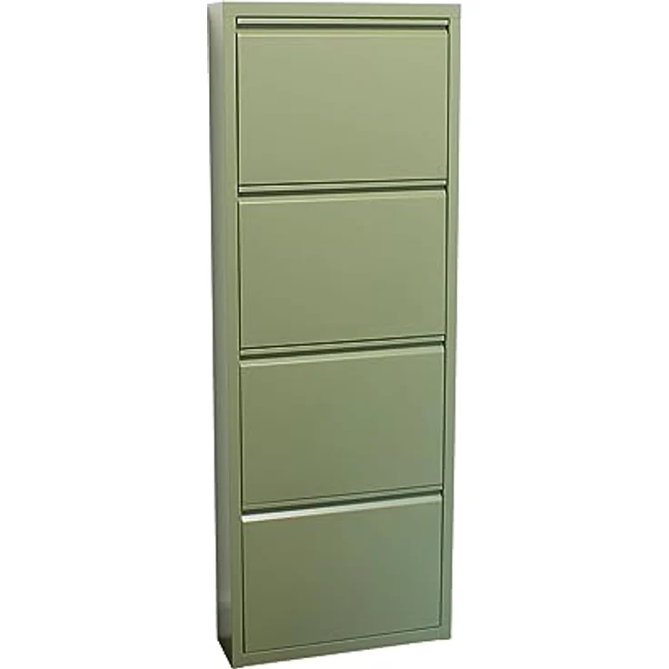 ebuy24 Pisa Schuhkipper, Metall, grün, 50x140x16 cm, mit 4 Klappen, Garderobe und Schuhaufbewahrung – Bild 1
