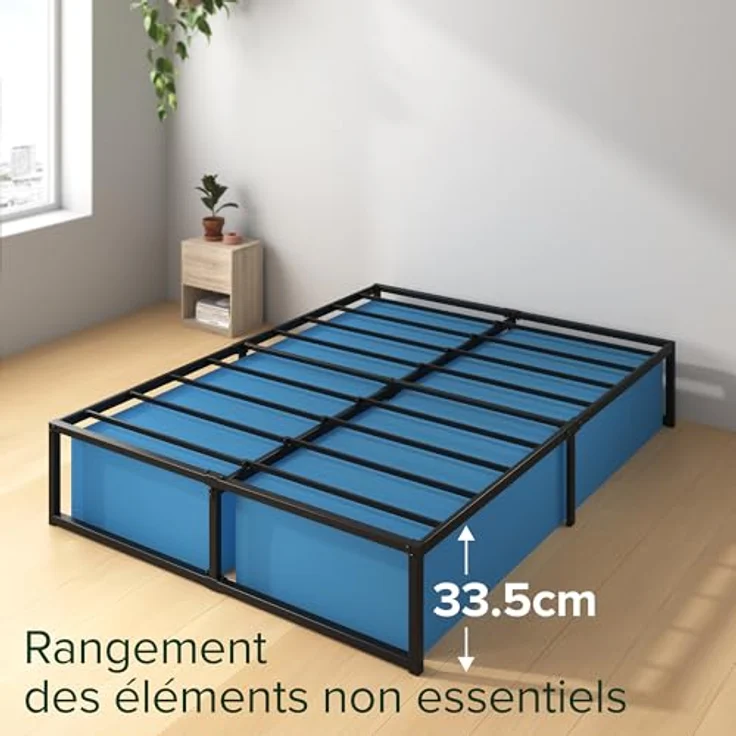 Zinus Lorelai Bett 180x200 cm – Bettrahmen Höhe 36 cm mit Stauraum unter dem Bett – Plattbettrahmen aus Metall – Schwarz – Bild 5
