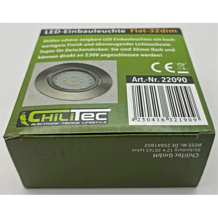 LED-Einbauleuchte "Flat-32dim" warmweiß80x32mm, 5W, 590lm, Edelstahl gebürstet – Bild 8