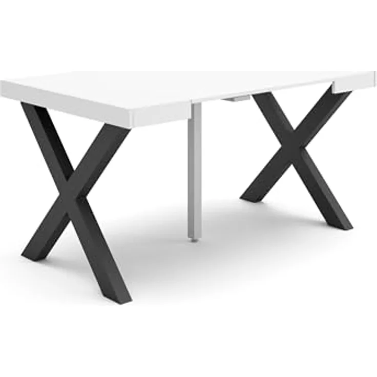 Skraut Home | Ausziehbarertisch | Multifunktionaler ausziehbarer | 140 | Für 6 Gäste | Massivholz Beine | Moderner Stil | Weiß