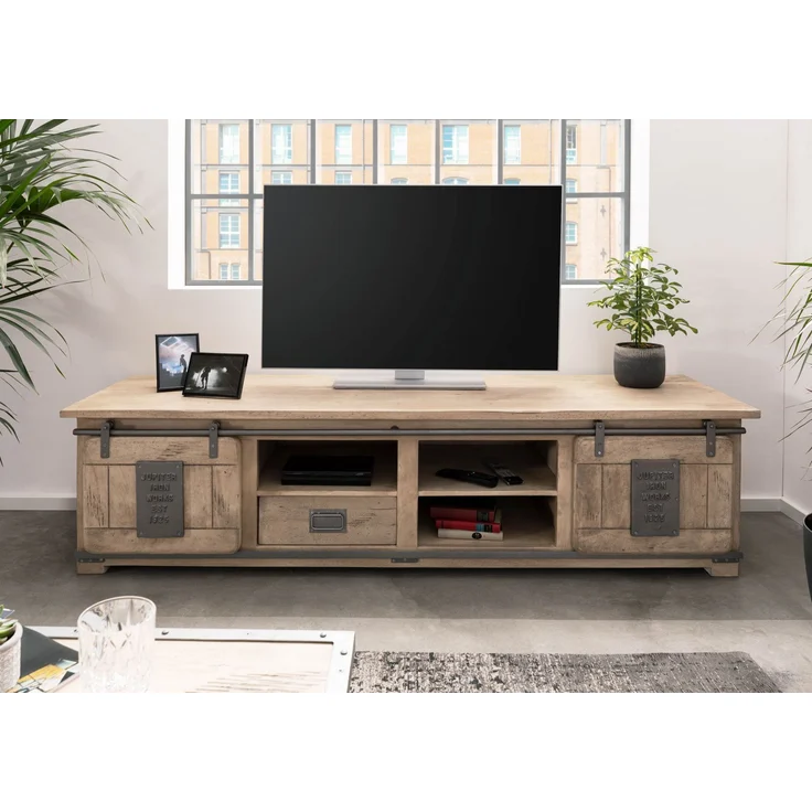 TV-Board Mango 200x55x50 whitewash lackiert RAILWAY #351 – Bild 3