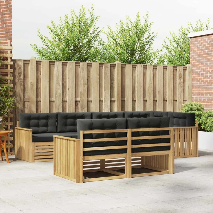 vidaXL Outdoor-Sofagarnitur 7 stk. 7-Sitzer Weiß und Anthrazit 3390642 – Bild 1