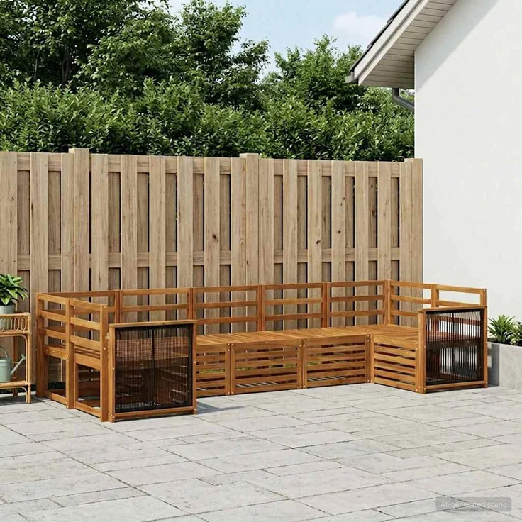vidaXL Outdoor-Sofagarnitur 7 stk. 7-Sitzer Natur Massivholz Akazie 3384800 – Bild 1