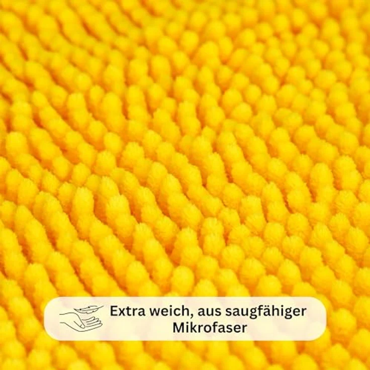WohnDirect Badematte 45x45 cm MIT WC Ausschnitt | Gelb - rutschfest & Waschbar - Badezimmerteppich zum Set kombinierbar, Badvorleger, WC Garnitur, Badteppich – Bild 7