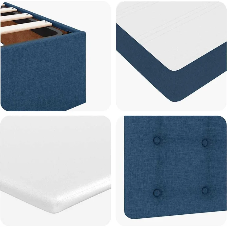 vidaXL Ottoman-Bett mit Matratze Blau 90x200 cm Stoff 3311600 – Bild 10