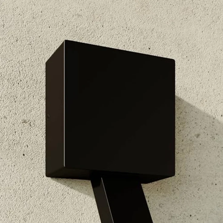 Lucande LED Wandleuchte Square, 1-flammig, Außenwandleuchte in Schwarz aus Aluminium, IP65, energiesparend für Terrasse und Garten – Bild 5