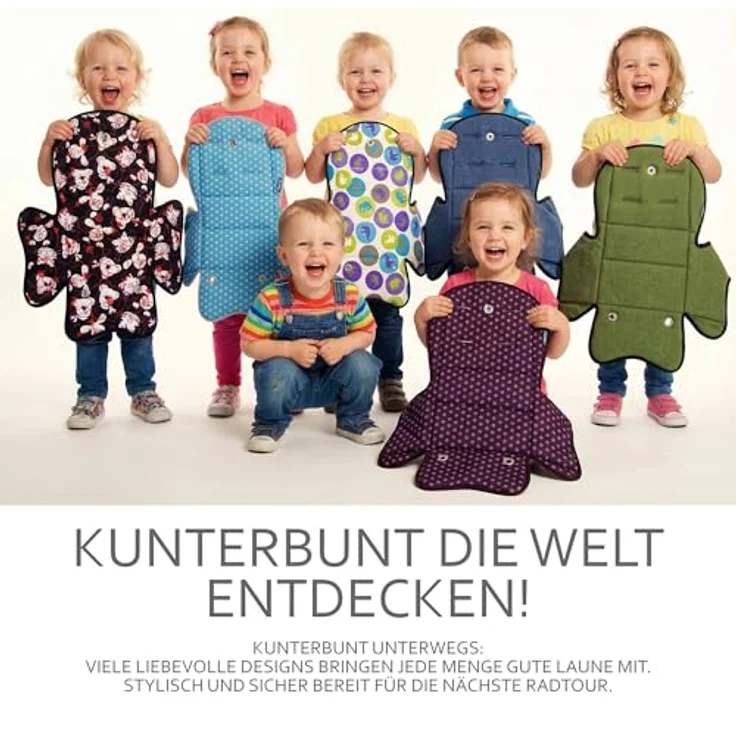 BAMBINIWELT Ersatzbezug Sitzkissen Bezug Auflage für Fahrradsitz kompatibel mit Römer Jockey Design MOD 5 (marine rote Blumen) – Bild 8