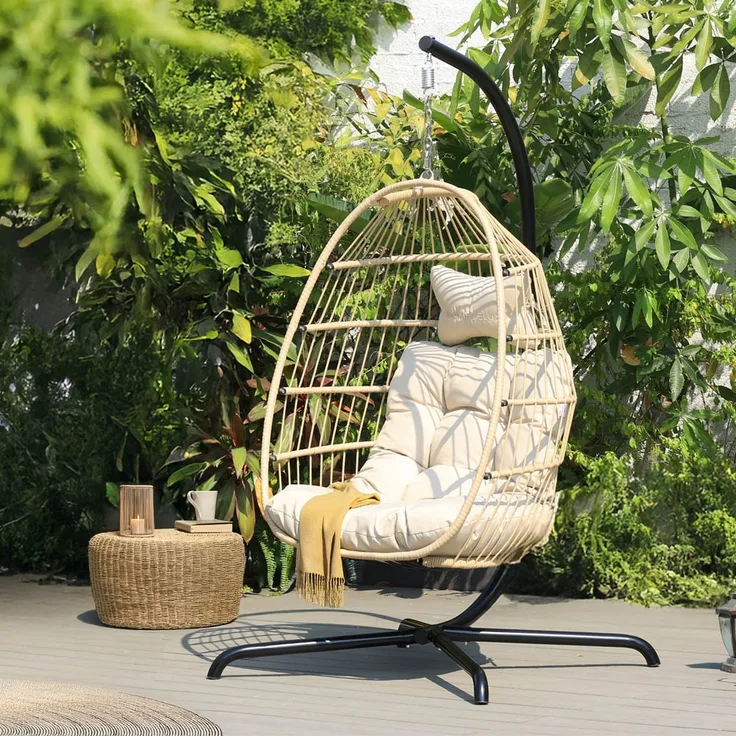 HOME DELUXE Hängesessel LOMA – 1 Sitzer Beige