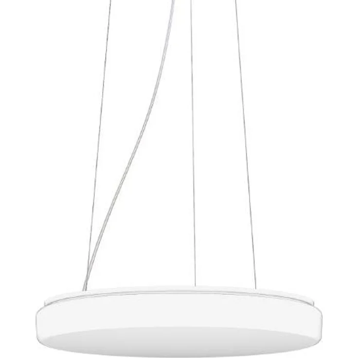 RZB Pendelleuchte 312241.002.3, runde LED-Leuchte mit 2750 Lumen, pulverbeschichtetes Metallgehäuse in Weiß, stufenlos höhenverstellbar