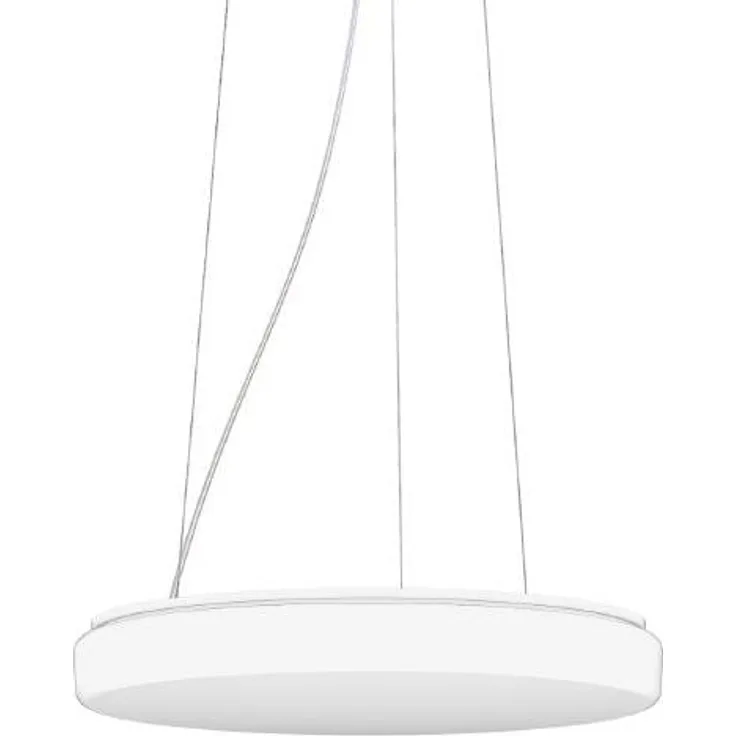 RZB Pendelleuchte 312241.002.3, runde LED-Leuchte mit 2750 Lumen, pulverbeschichtetes Metallgehäuse in Weiß, stufenlos höhenverstellbar
