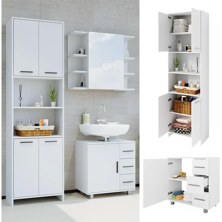 Badmöbel-Set Maris Weiß 2-teilig Vicco – Bild 8
