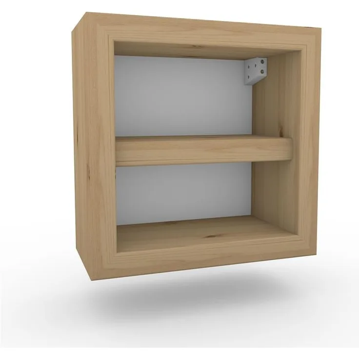 Nachttisch Nachtkommode Nachtkästchen mit Rückwand mit Zwischenboden Wandmontage ohne Türe Fichte