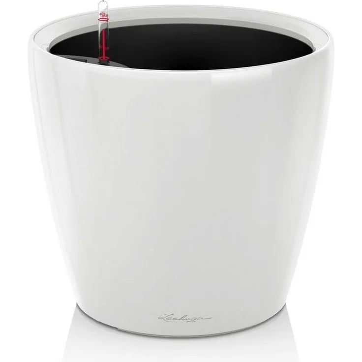 LECHUZA Tischgefäß CLASSICO LS 21 ALL-IN-ONE Hochglanz-Weiß 442093