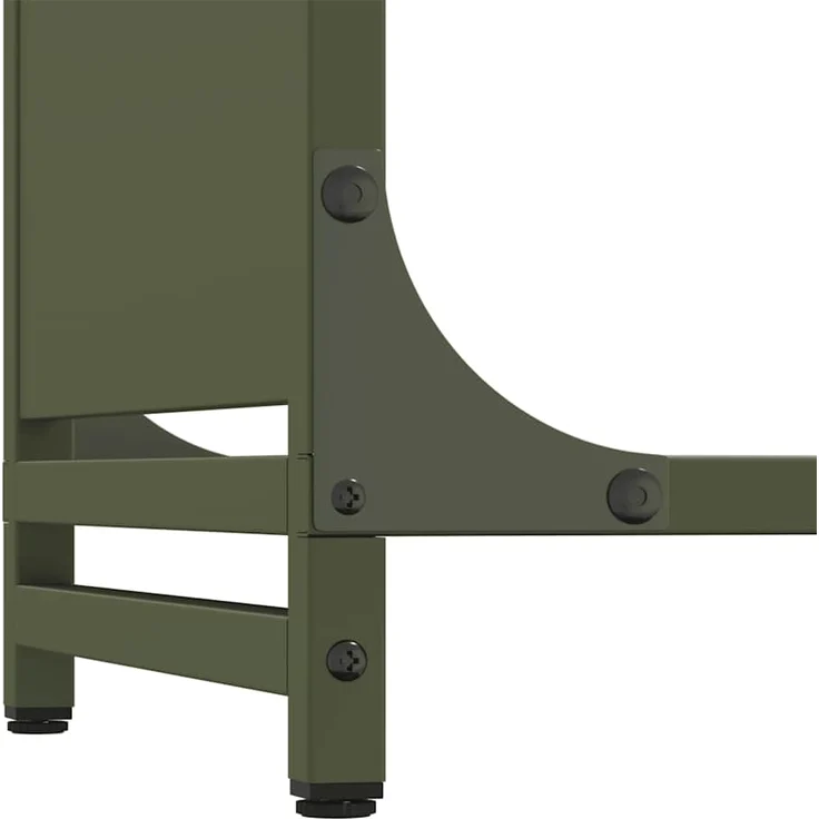 vidaXL Brennholzregal Olivgrün 90x28x65 cm Kaltgewalzter Stahl 864206 – Bild 7