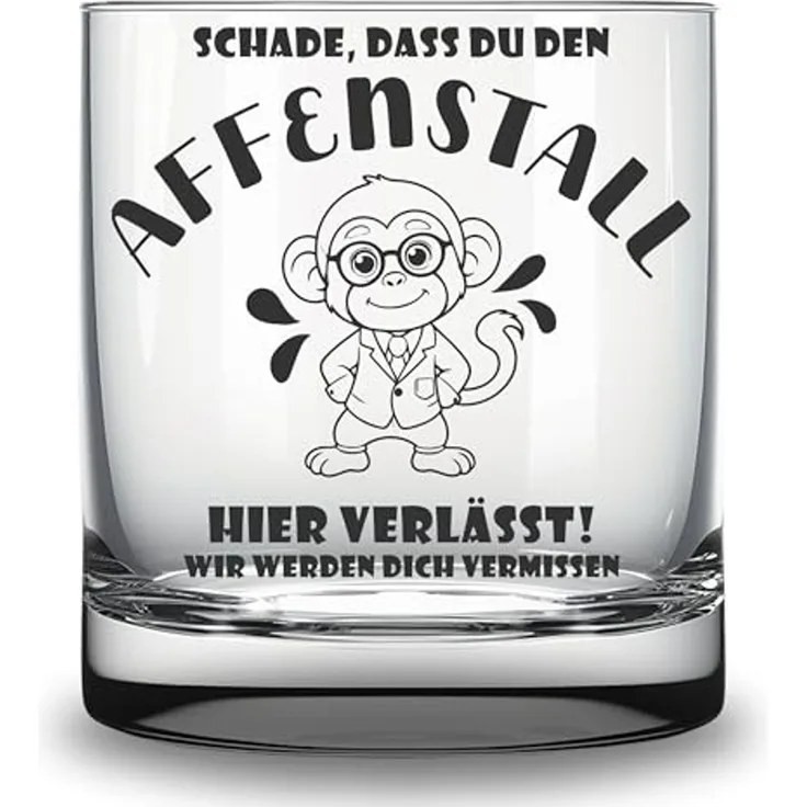 Lasernauten Whiskyglas Glas mit Gravur zur Verabschiedung Kollegin Kollege Geschenk Abschied, mit Gravur