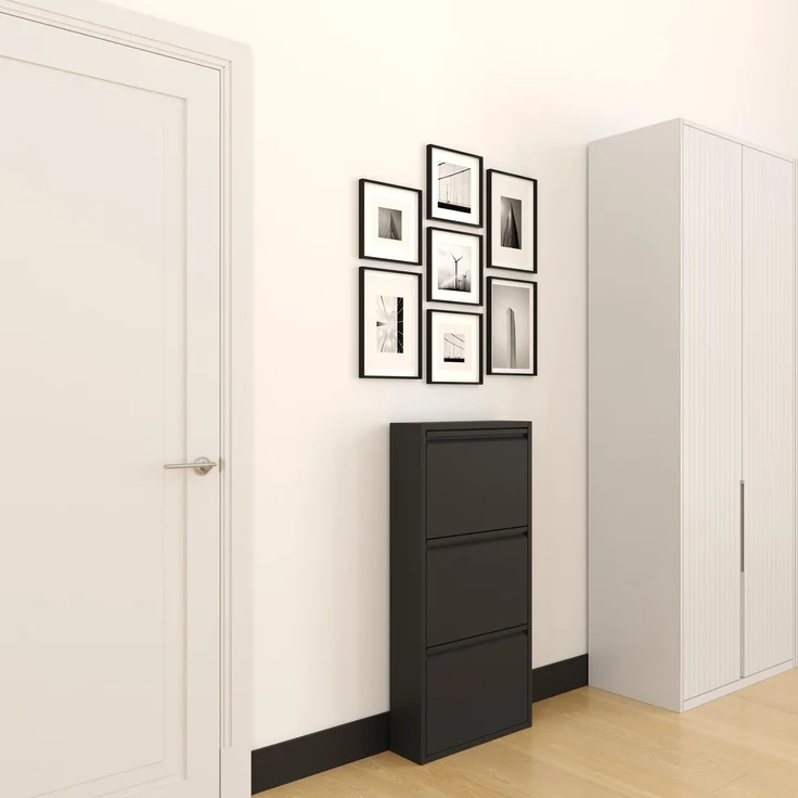 Schuhkipper, Metall 50 x15 x103,5 cm, schwarz RAL 9005 – Bild 5