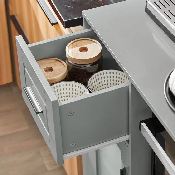 SoBuy FSB78-HG Kücheninsel, MDF, Lackiert, Grau, 89 x 89 x 40 cm – Bild 10