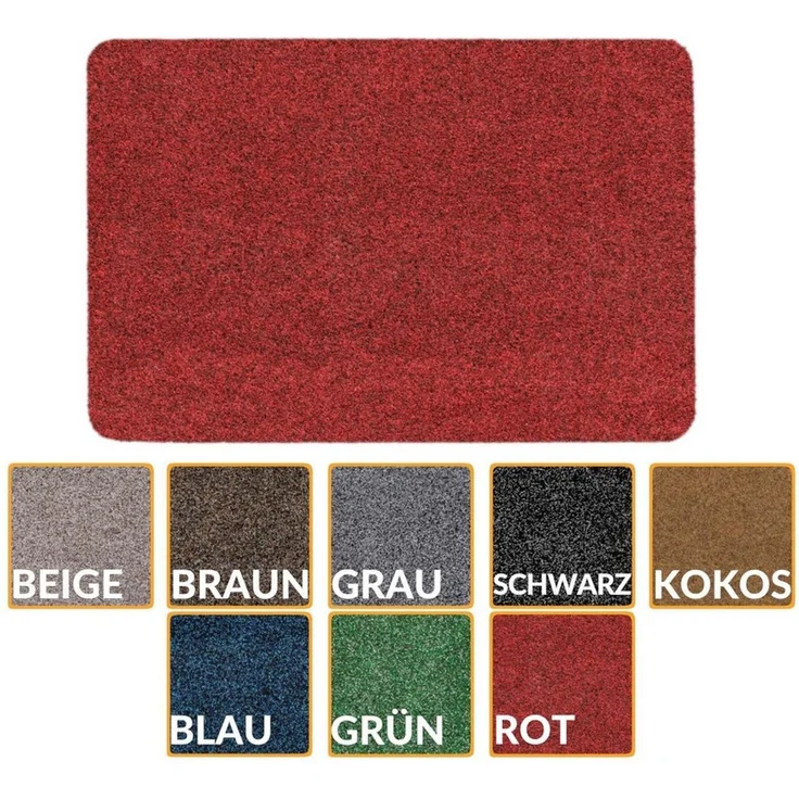 ANRO Fußmatte Türvorleger Schmutzfangmatte POET, eckig, Höhe: 5 mm, Kräuselig Größe 45x75 cm – Bild 2