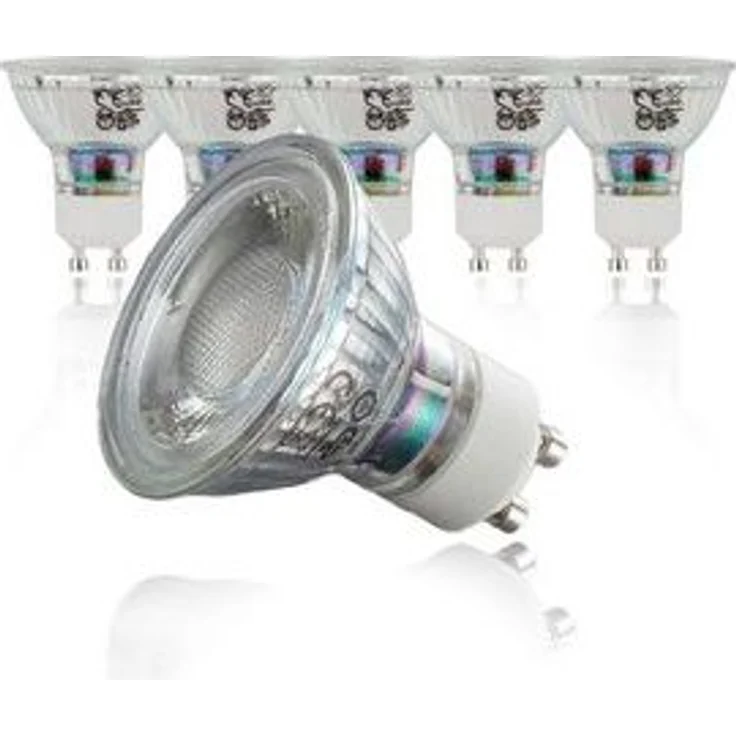 B. K. Licht - 10er Set LED Lampe GU10 mit warmweißer Lichtfarbe, 5 Watt, 400 Lumen, LED, LED Glühbirne, LED Leuchtmittel, LED Birne, Reflektor, Glühlampen, Bulb, 5,3x5 cm, Transparent – Bild 6