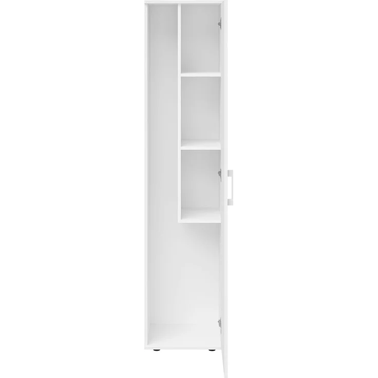 Bellamio 'Apol' Mehrzweckschrank schmal, weiß, 176x33x40 cm, Besenschrank mit Staubsaugerfach und 3 kleinen Fächern – Bild 11