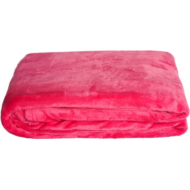 Kuschelige Decke 150x200 cm Fleecedecke Wohndecke aus Polyester Tagesdecke Rosa – Bild 1