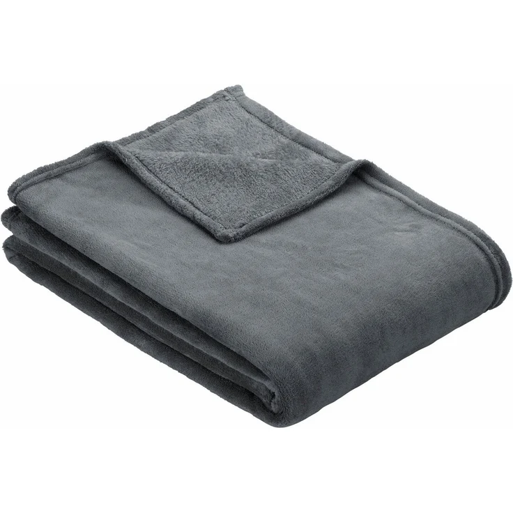 Wohndecke Uni Fleecedecke Olbia, IBENA, einfarbig schick, Kuscheldecke – Bild 1