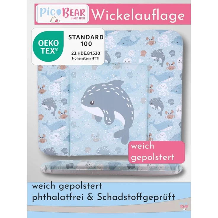 pic Bear weiche Wickelauflage HONEY 85 x 72 cm, Sealife : Sealife – Bild 2