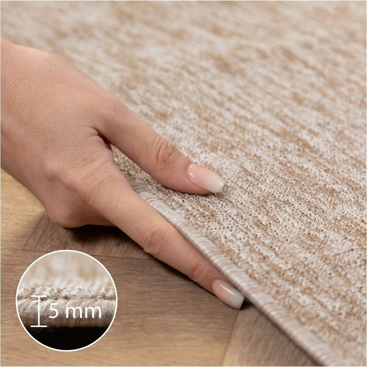 Carpettex Schlingenteppich Unicolor - Einfarbig, Läufer, Höhe: 7 mm, Kurzflor Schlingen Teppich Wohnzimmer Einfarbig Modern – Bild 2