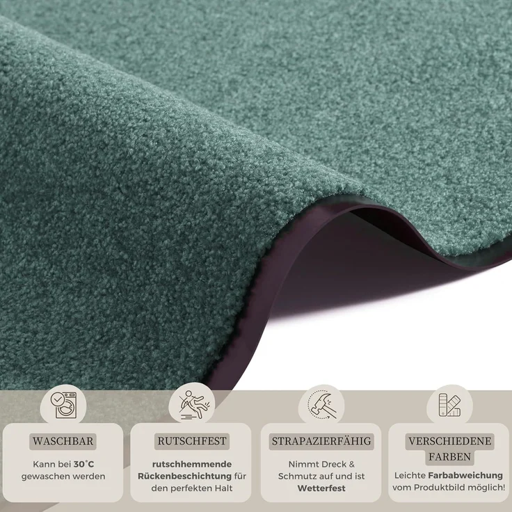 Waschbare Fußmatte Wash & Clean - olivgrün - 120x180x0,7cm – Bild 3