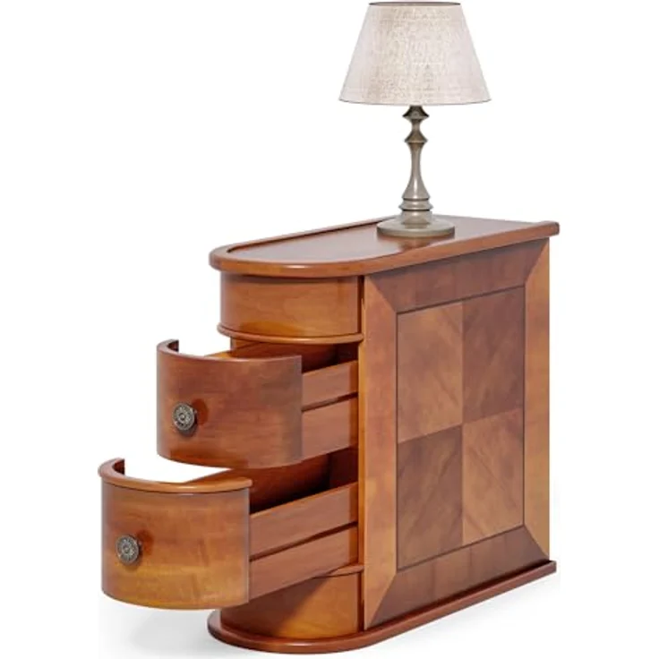 LITTLE TREE Vintage Beistelltisch ohne Montage, 2 Schubladen, Braun | Vintage-Beistelltisch für Wohnzimmer, Beistelltisch Holz, Nachtschrank für Schlafzimmer, 60 x 27 x 60 cm (T x B x H) – Bild 10