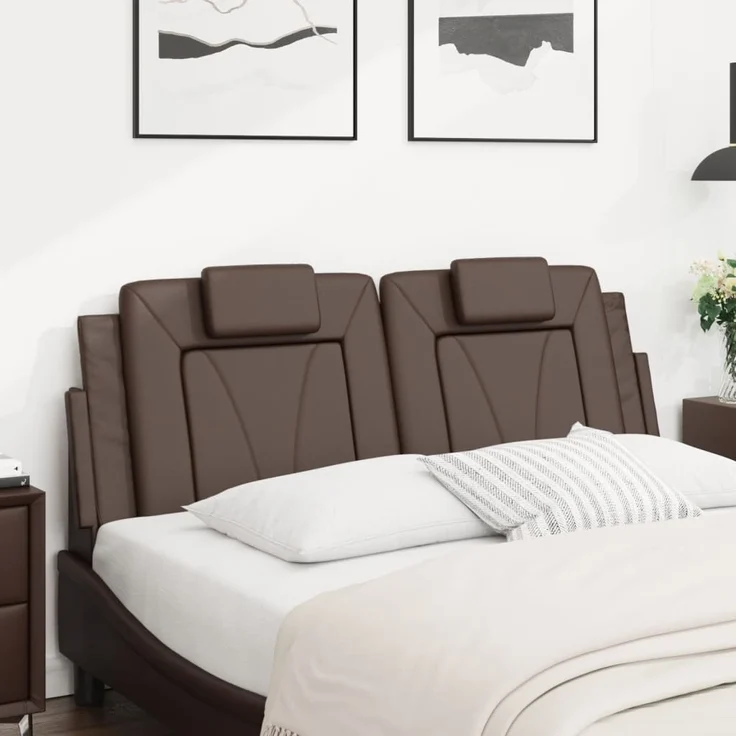 vidaXL Kopfteil-Kissen Braun 120 cm Kunstleder 374783 – Bild 3