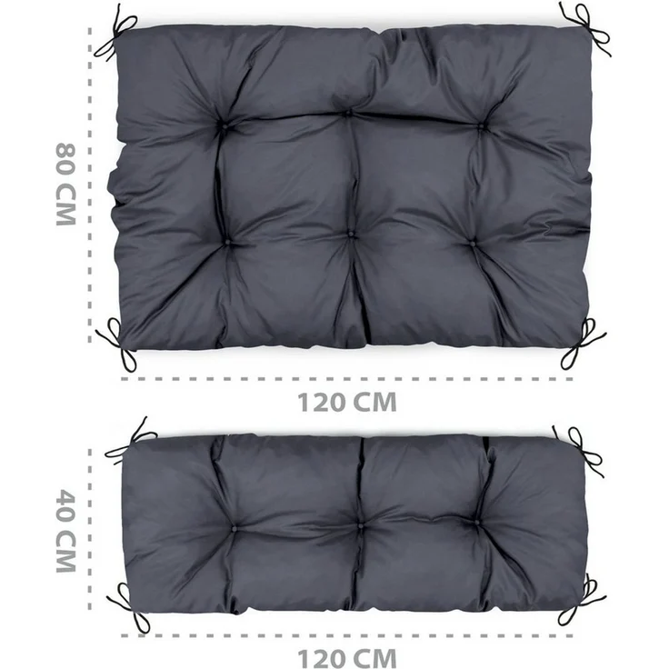 Amazinggirl Palettenkissen Palettenkissen Outdoor Waschbar - Set: 40x120 cm + 80x120 cm – Bild 2