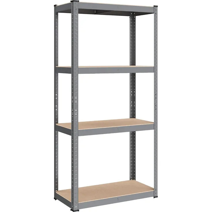 Songmics Schwerlastregal, 2er Set, Kellerregal, Lagerregal, 40 x 80 x 160 cm, Regal mit Stahlgestell, bis 520 kg belastbar, 4 verstellbare Ablagen, grau GLR044G02