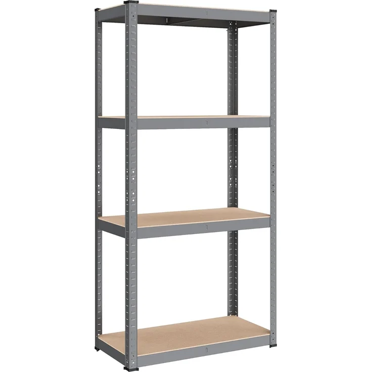 Songmics Schwerlastregal, 2er Set, Kellerregal, Lagerregal, 40 x 80 x 160 cm, Regal mit Stahlgestell, bis 520 kg belastbar, 4 verstellbare Ablagen, grau GLR044G02