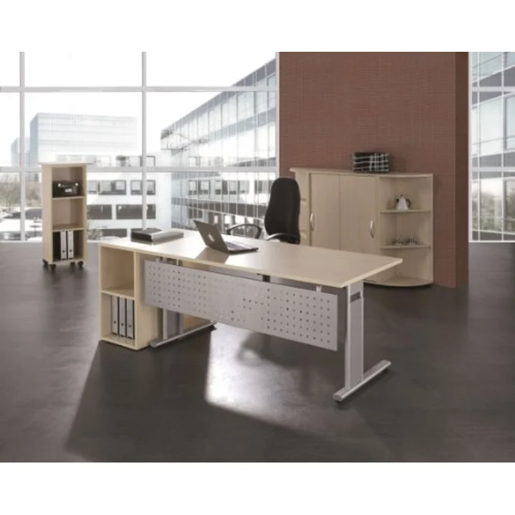 Geramöbel Schreibtisch Flex S-617102-LS 120x80x68-82cm lichtgrau/silbe – Bild 4