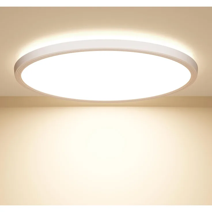 OUILA LED Deckenleuchte Flach Rund - Ø22CM Deckenlampe LED 18W 1600LM 4000K Neutralweiß IP44 Wasserdicht Badezimmer Lampe, Badlampe Decke für Bad Küche Flur Schlafzimmer Keller