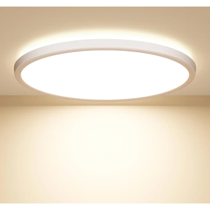 OUILA LED Deckenleuchte Flach Rund - Ø22CM Deckenlampe LED 18W 1600LM 4000K Neutralweiß IP44 Wasserdicht Badezimmer Lampe, Badlampe Decke für Bad Küche Flur Schlafzimmer Keller