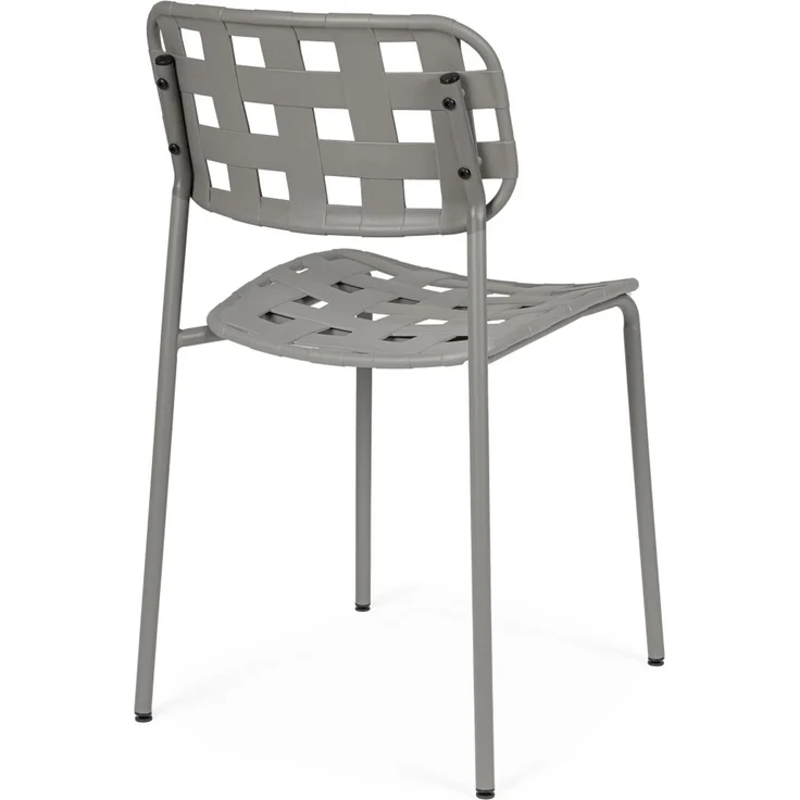 Gartenstuhl Clover 4er-Set aus Metall, modern, grau, stapelbar für deinen Außenbereich – Bild 3