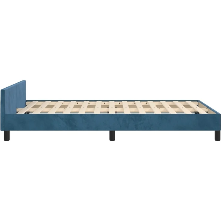 vidaXL Bettgestell ohne Matratze Dunkelblau 120x190 cm Samt 379551 – Bild 5