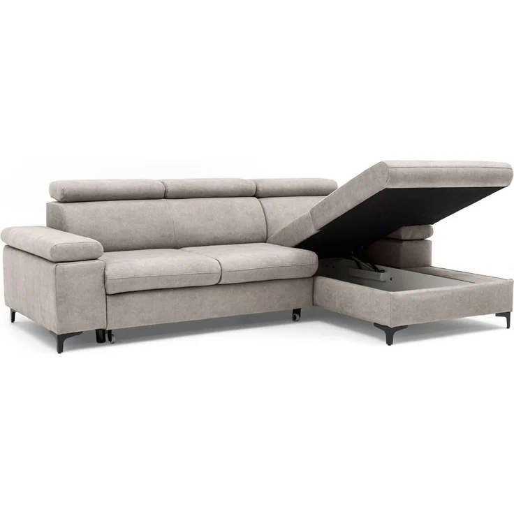 Muffo Ecksofa Ecke mit verstellbaren Kopfteilen MAVIC, Verstellbare Kopfstützen, verstellbare Armlehnen, Einfache Form, Schlaffunktion, Bettzeugbehälter – Bild 3