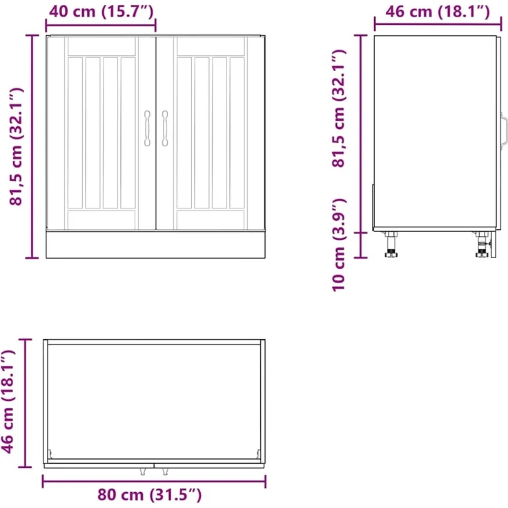vidaXL Spülenunterschrank Lucca Artisan-Eiche Holzwerkstoff 853696 – Bild 10