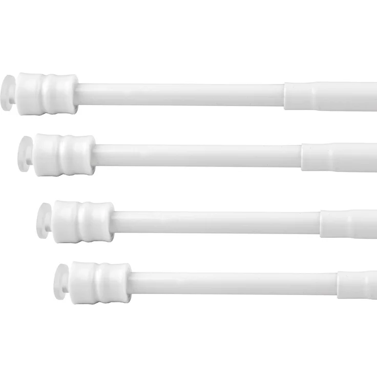 Bestlivings 4er Pack Gardinenstange zum Klemmen ohne Bohren, Klemmstange 25-40 cm, Weiß, Ø 10 mm, für Scheiben- & Bistrogardinen, Teleskopstange mit Schraubtechnik – Bild 2