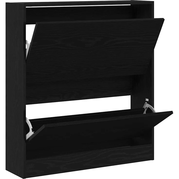 vidaXL Schuhschrank mit Regal Schwarz Eichen-Optik 80 x 21 x 87,5 cm 862216 – Bild 4