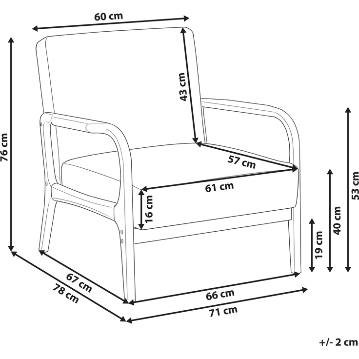Sessel SENNELS Echtleder Schwarz – Bild 2
