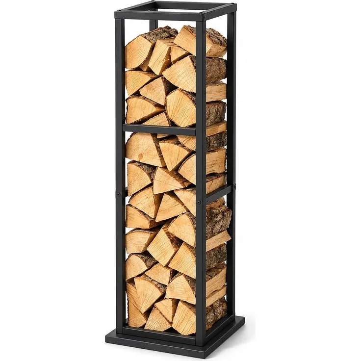 relaxdays Kaminholzregal Hohes Kaminholzregal aus Metall, BxTxH:35 x 35 x 120 cm, (1-St)