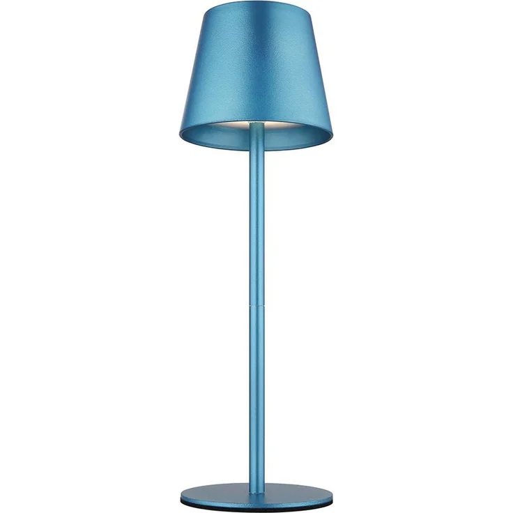 LED Tischlampe, blau, Akku, Touchdimmer, Flaschenaufsatz – Bild 7