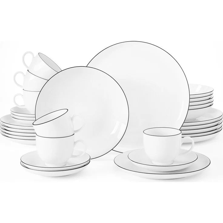 Seltmann Weiden Kombiservice Kombiservice 30-teilig (30-tlg), 6 Personen, Porzellan, Porzellan, spülmaschinenfest, mikrowellengeeignet, Made in Germany – Bild 1