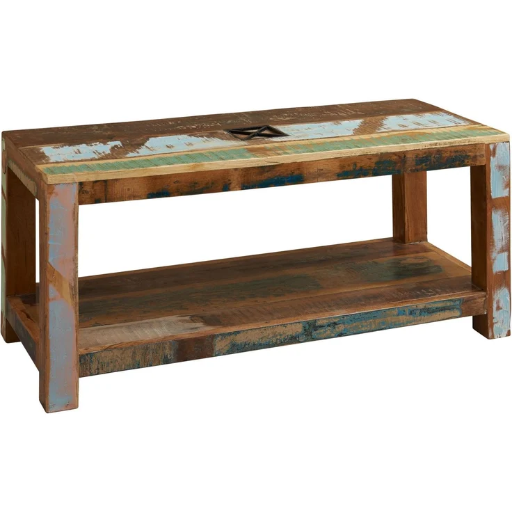 Couchtisch Altholz 110x45x50 mehrfarbig lackiert NATURE OF SPIRIT #107 – Bild 1