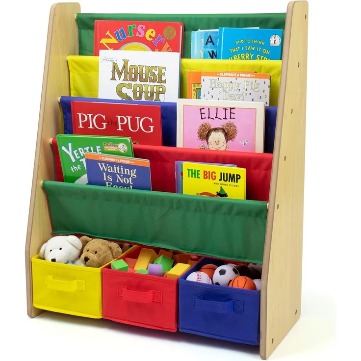 Humble Crew buntes Kinder-Bücherregal in Primärfarben! 4 Etagen für Bücher, ideal für Kinderzimmer. Jetzt fröhliche Ordnung schaffen! Kaufen – Bild 3