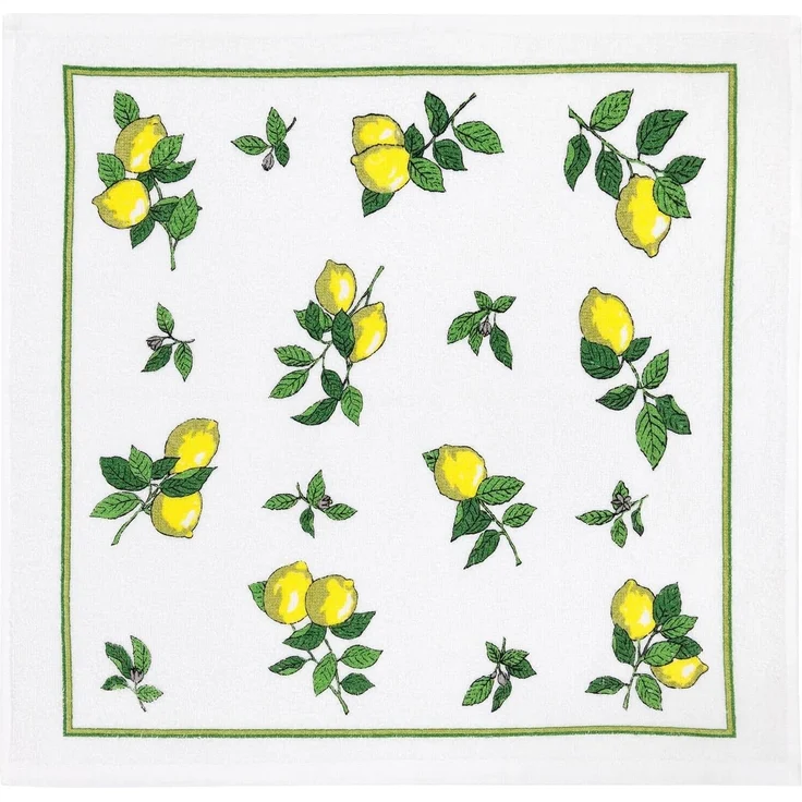 Kracht Küchen Textilien Zitronen|Frottier Küchentuch bedruckt 50x50 cm gelb-grün 3er Pack – Bild 1